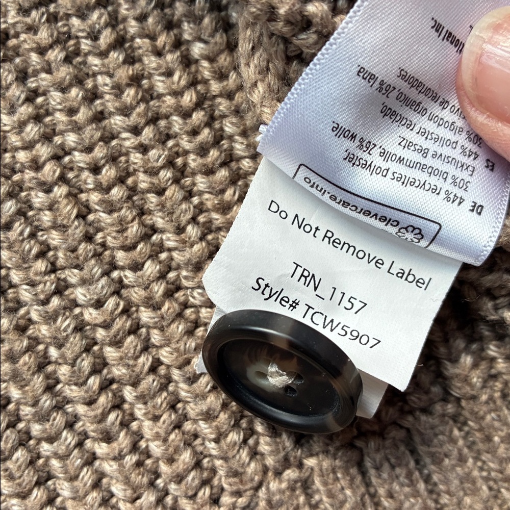 Tentree Women’s Long Wool Cotton Cardigan Sweater in Dark Elwood Heather Small - Picture 9 of 13